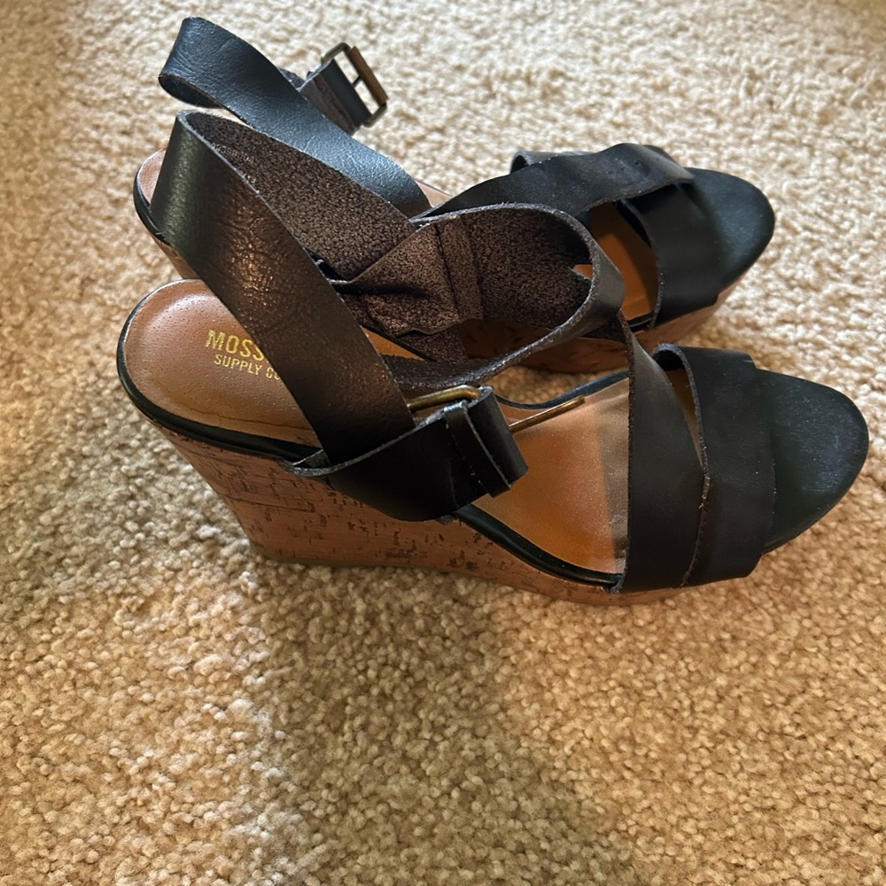 Mossimo Black Cork Wedges